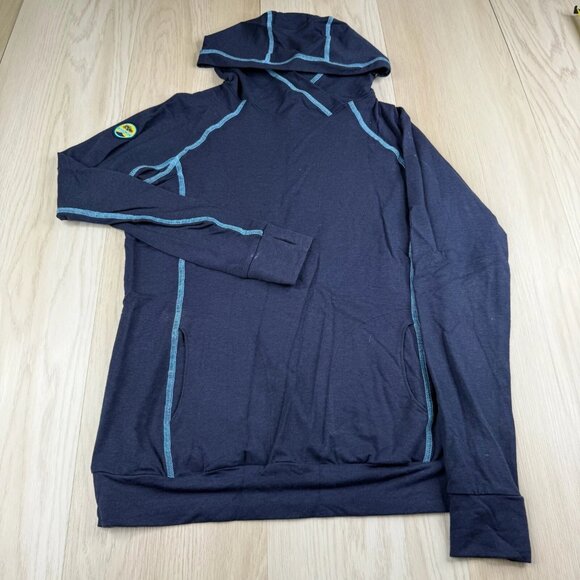 Wears Woody Womens Blue Lightweight Performance Pullover Hoodie Size Medium - Picture 1 of 10